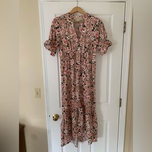 saltwater LUXE Floral High-Low Maxi Dress, size SMALL